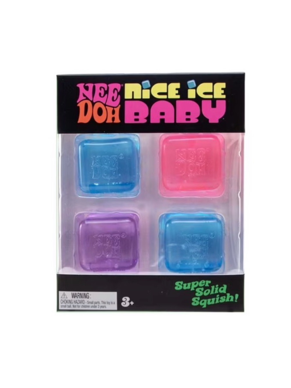 NeeDoh Nice Ice Baby, Satisfying Square Shaped Sensory Toys, (4 Pack) new sealed